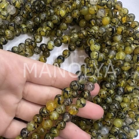 8mm. YEŞİL DRAGON AKİK DOĞALTAŞ