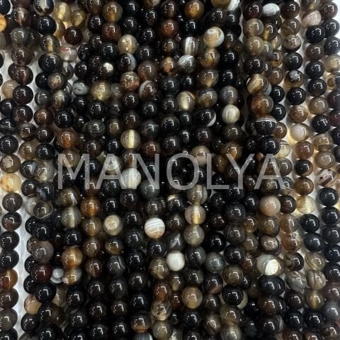 8mm. KAHVERENGİ AKİK DOĞALTAŞ