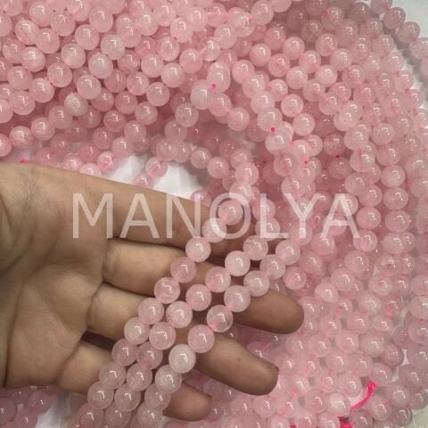8mm. PEMBE KUVARS DOĞALTAŞ