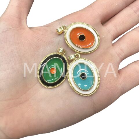 3.3cm MİNELİ OVAL KOLYE UCU