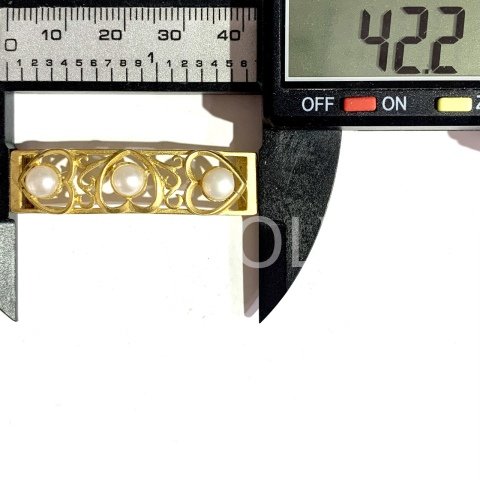 4,2cm.  İNCİ VE KRİSTALLİ DİKDÖRTGEN ARA APARAT