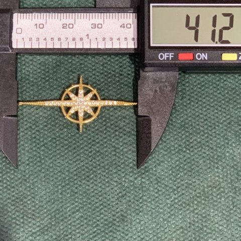 4,1cm. ZİRKON PUSULA YILDIZ KOLYE UCU