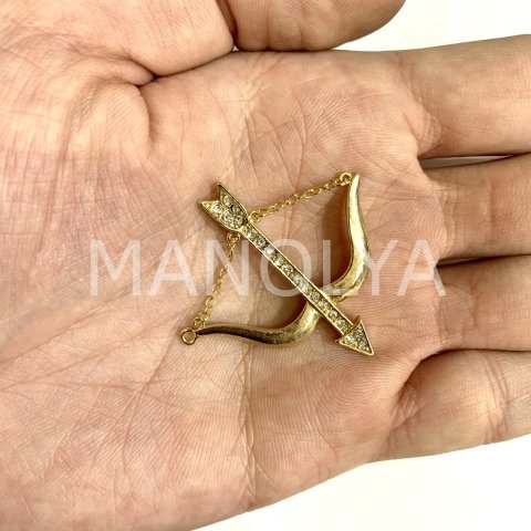 3,9cm. ZİRKONLU OK VE YAY