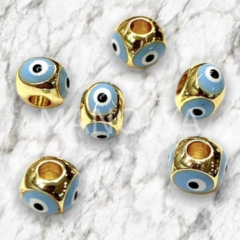 7,5mm. TURKUAZ OVAL NAZAR BONCUĞU