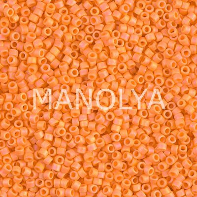 DB1593-MIYUKI DELICA 11/0 MATTE OPQ MANDARIN AB