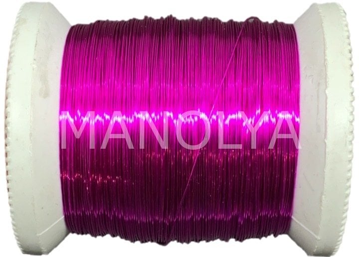 NO:22 VERNİKLİ PEMBE 100GR. FİLOGRAFİ BAKIR TEL