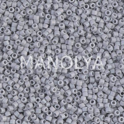 DB1598-MIYUKI DELICA 11/0 MATTE OPQ GHOST GRAY AB