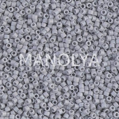DB1598-MIYUKI DELICA 11/0 MATTE OPQ GHOST GRAY AB