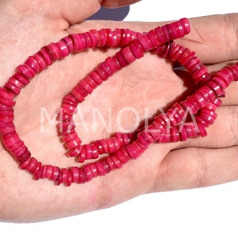 6mm. KOYU PEMBE SEDEF DİZİ