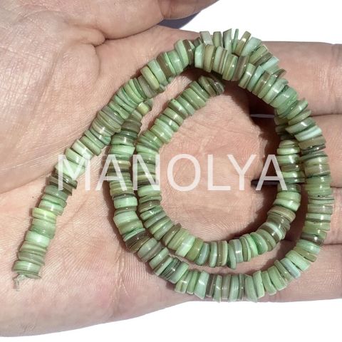 6mm. FISTIK YEŞİL SEDEF DİZİ