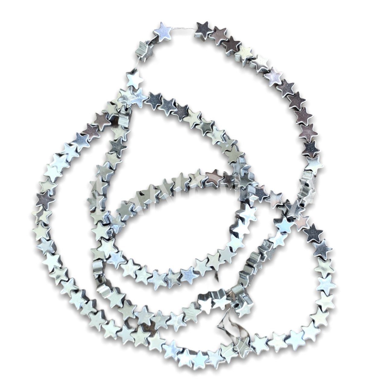 4mm. GÜMÜŞ YILDIZ HEMATİT DİZİ