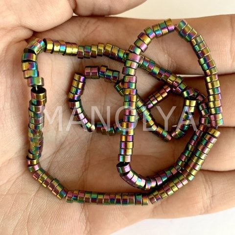 4x2mm. LASER COLOR DAİRE HEMATİT DİZİ