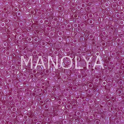 DB1744-MIYUKI DELICA 11/0 FUCHSIA LINED OPAL AB