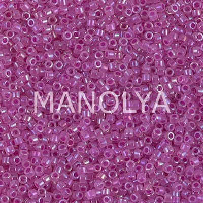 DB1744-MIYUKI DELICA 11/0 FUCHSIA LINED OPAL AB