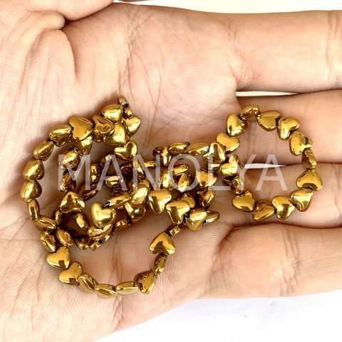 6mm. OVAL KALP YALDIZ HEMATIT DIZI