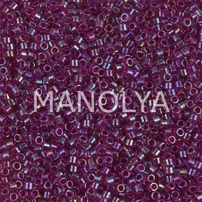 DB1747-MIYUKI DELICA 11/0 FUCHSIA LINED OPAL AB