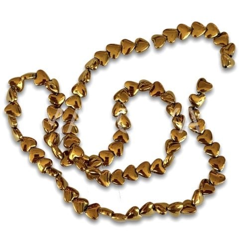6mm. OVAL KALP YALDIZ HEMATIT DIZI