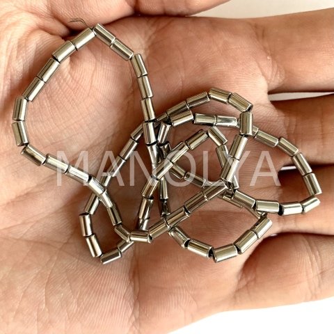 3x5mm. GÜMÜŞ SİLİNDİR HEMATİT DİZİ