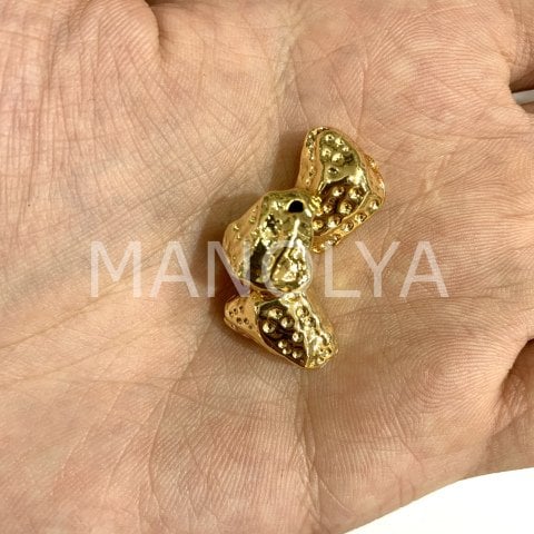 1,5cm. ALTIN KAPLAMA ŞEKİLSİZ TAŞ BONCUK