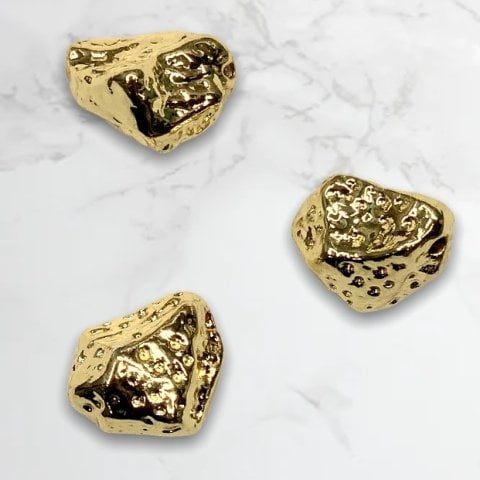 1,5cm. ALTIN KAPLAMA ŞEKİLSİZ TAŞ BONCUK