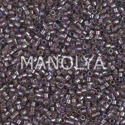 DB1760-MIYUKI DELICA 11/0 SPKL LINED SMOKY AMY