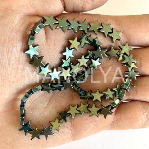 8,5mm. YEŞİL YILDIZ HEMATİT DİZİ