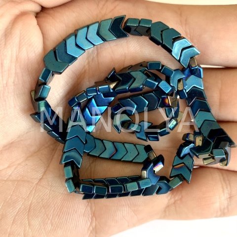6x4mm. MAVİ OK HEMATİT DİZİ