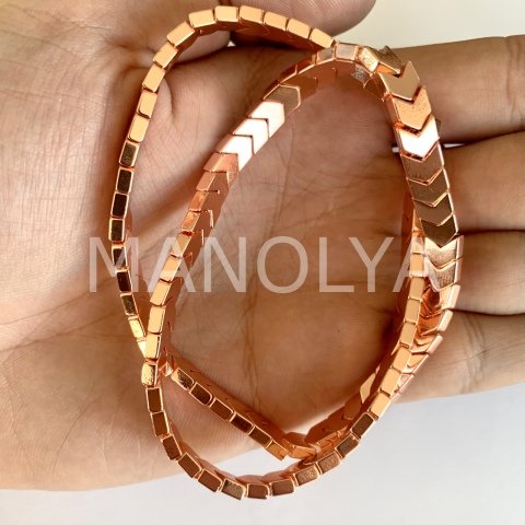 6x4mm. ROSE OK HEMATİT DİZİ