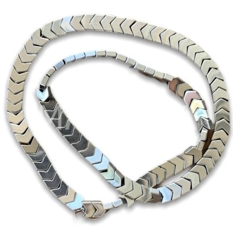 6x4mm. GÜMÜŞ OK HEMATİT DİZİ