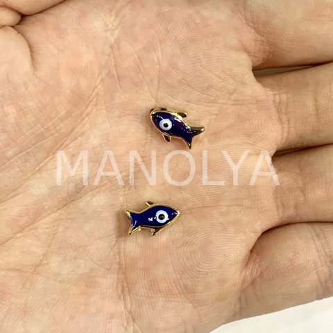 1,1cm. KÜÇÜK NAZAR BONCUKLU MİNELİ BALIK