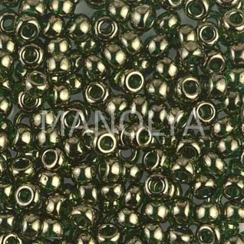11-9306 MIYUKI SEEDBEADS OLIVE GREEN GOLD LUSTER