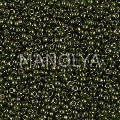 11-9306 MIYUKI SEEDBEADS OLIVE GREEN GOLD LUSTER