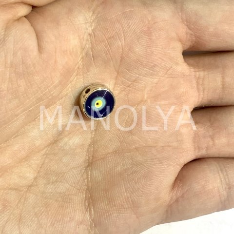 1cm. BÜYÜK YASSI DAİRE MİNELİ NAZAR BONCUĞU