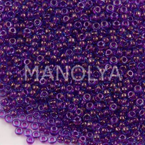 11-9352 MIYUKI SEEDBEADS PURPLE LINED AQUA