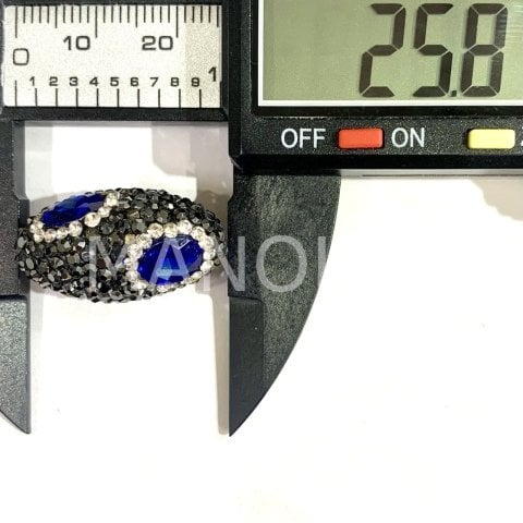 2,7cm. LACİVERT ZİRKON KAPLAMALI BONCUK