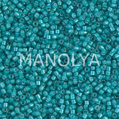 DB1782-MIYUKI DELICA 11/0 WHITE LINED TEAL