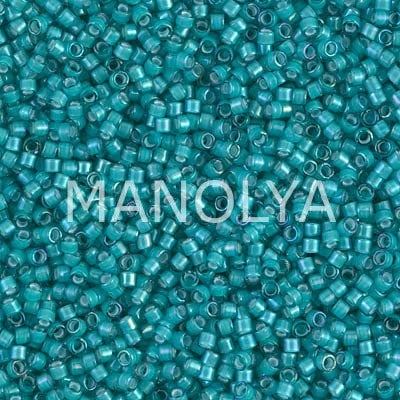 DB1782-MIYUKI DELICA 11/0 WHITE LINED TEAL