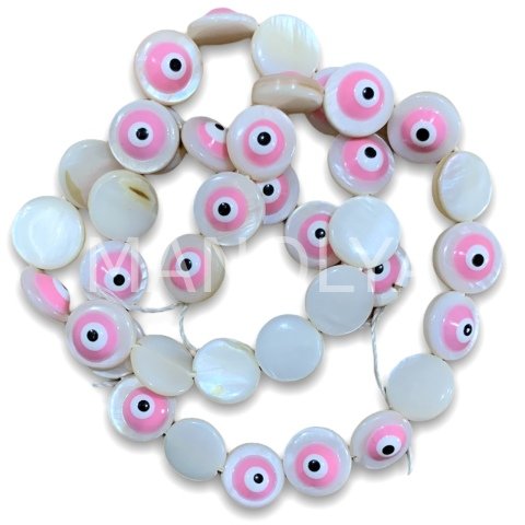 1cm. PEMBE MİNELİ SEDEF DİZİ