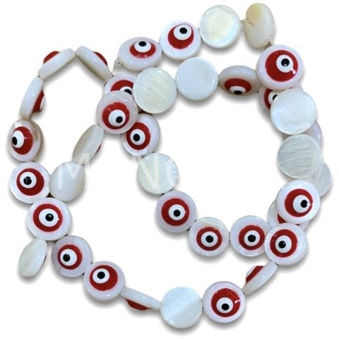 1cm. KIRMIZI MİNELİ SEDEF DİZİ