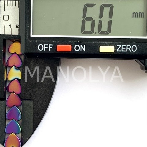 6mm. LASER COLOR KALP HEMATİT DİZİ