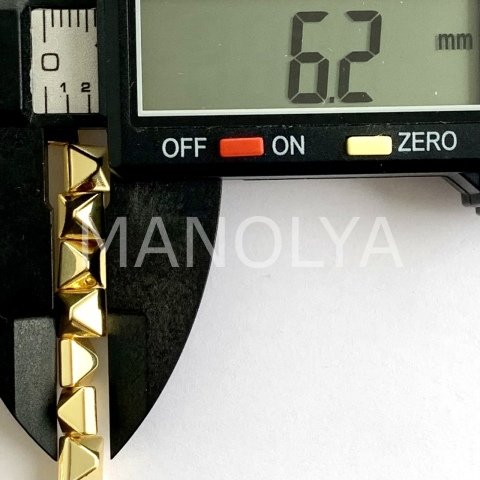 6mm. GOLD PİRAMİD HEMATİT DİZİ