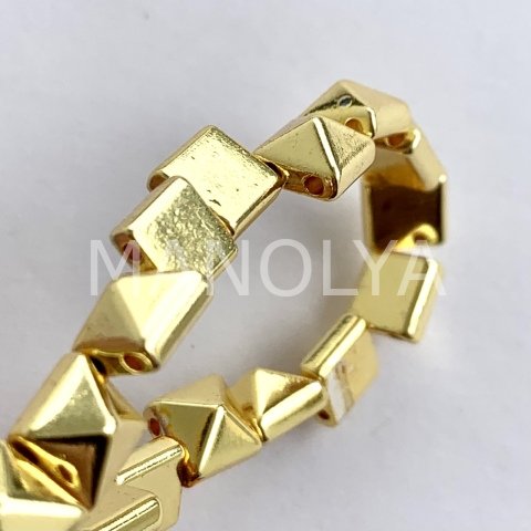 6mm. GOLD PİRAMİD HEMATİT DİZİ