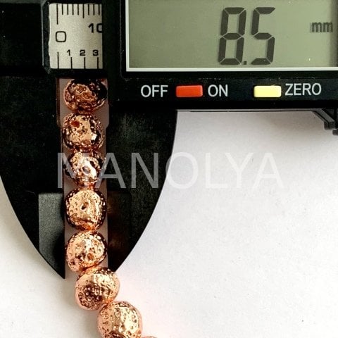 8mm. ROSE LAV HEMATİT DİZİ
