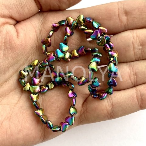 6mm. LASER COLOR OVAL KALP HEMATİT DİZİ
