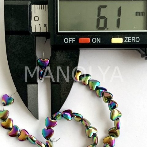 6mm. LASER COLOR OVAL KALP HEMATİT DİZİ