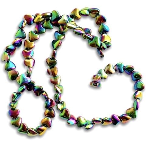6mm. LASER COLOR OVAL KALP HEMATİT DİZİ
