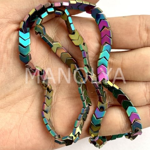 6x4mm. LASER COLOR OK HEMATİT DİZİ