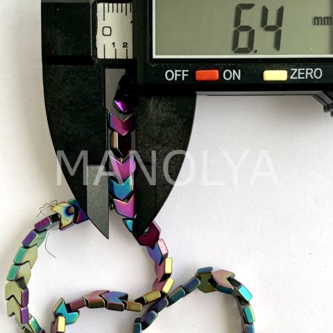 6x4mm. LASER COLOR OK HEMATİT DİZİ