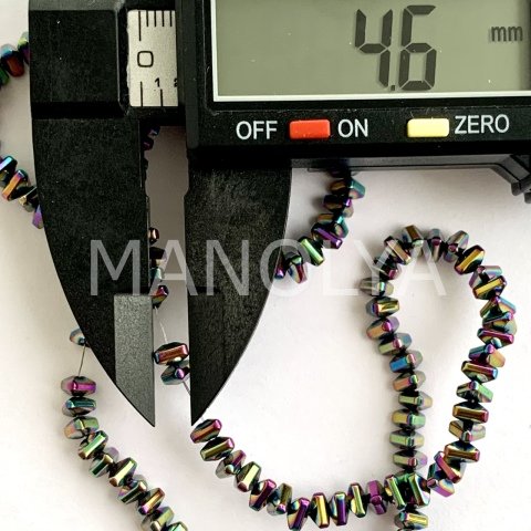 4x3mm. LASER COLOR ÜÇGEN HEMATİT