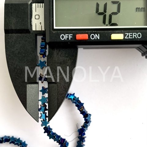 4mm. MAVİ YILDIZ HEMATİT DİZİ
